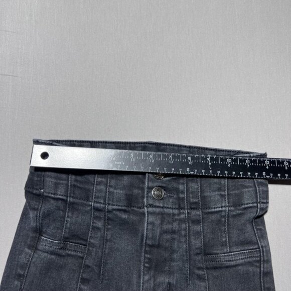 We The Free Jayde Jeans Womens 25 Gray High Rise Retro Flare Waist Double Button - Picture 10 of 15